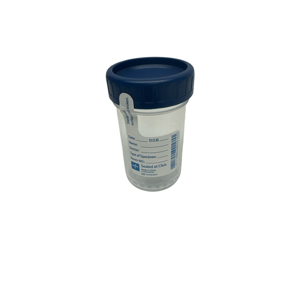 7-4 Oz. Sterile Urine Sample Cup, Click-N-Close Lid, Specimen Container w/ ID‎